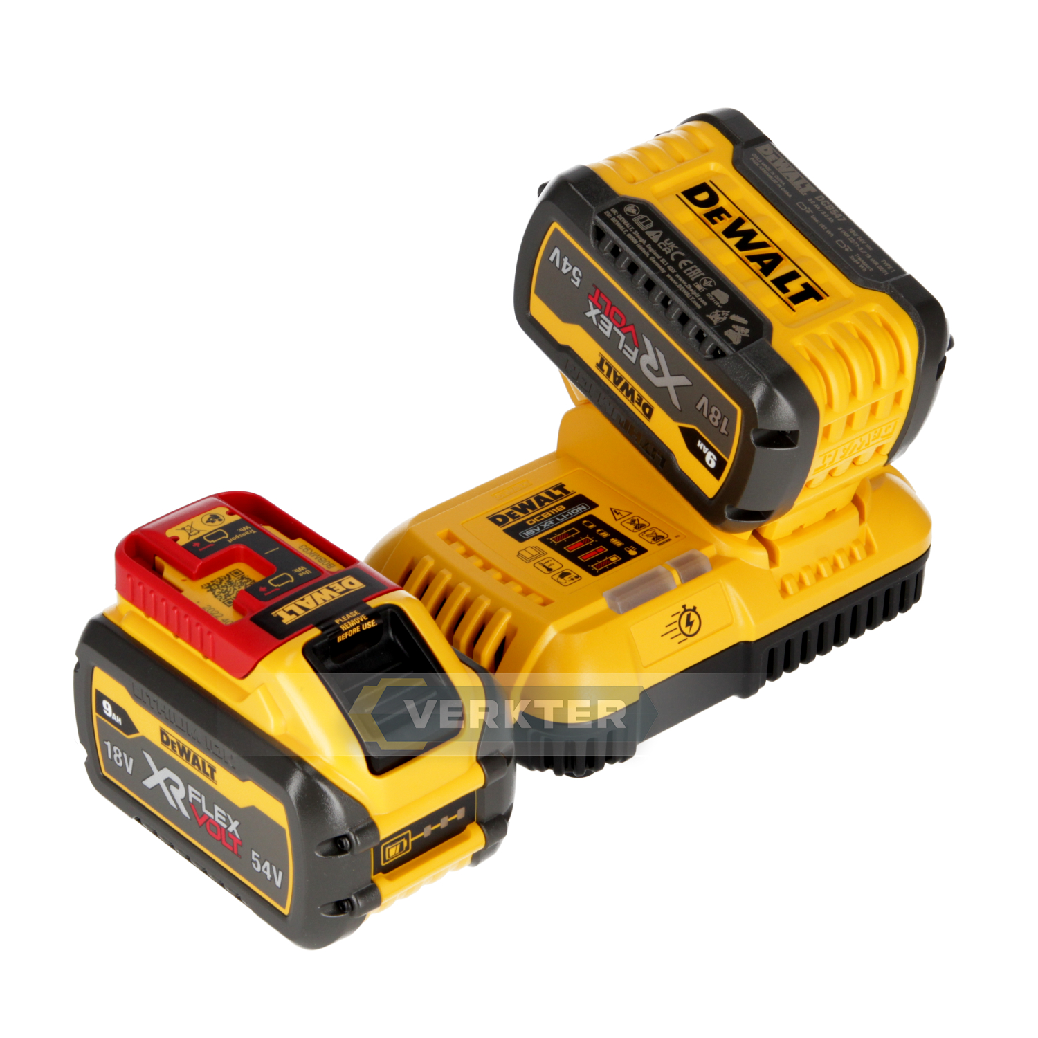 Tilbehørsett DeWALT DCB118; 18 V; 2x9,0 Ah + lader DCB547