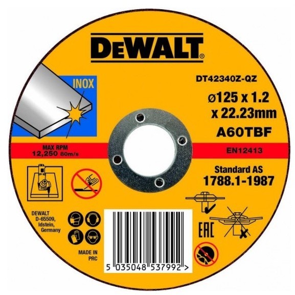 Abrasiv kappeskive DeWalt DT42340Z-QZ; 125x1,2 mm