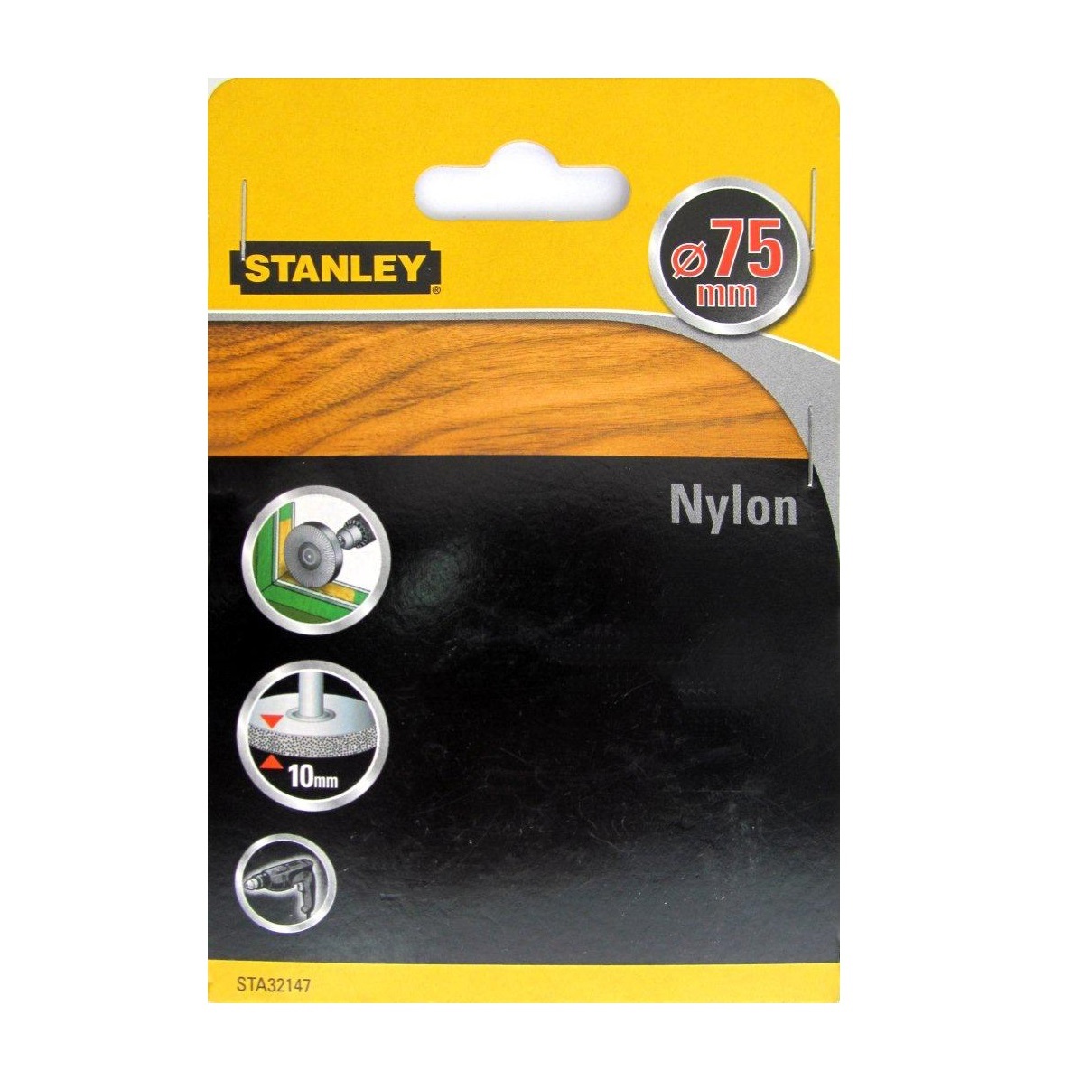 Skivebørste nylontråd Stanley STA32147-XJ; 75 mm