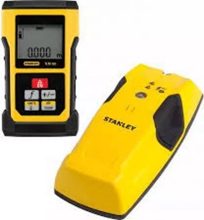 Laseravstandsmåler Stanley TLM165 + metall- og trefinner Stanley S100