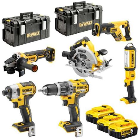 Verktøysett DeWalt DCK623P3-QW (DCG405 + DCS367 + DCS570 + DCF887 + DCD796 + DCL050); 18 V; 3x5,0 Ah batt.