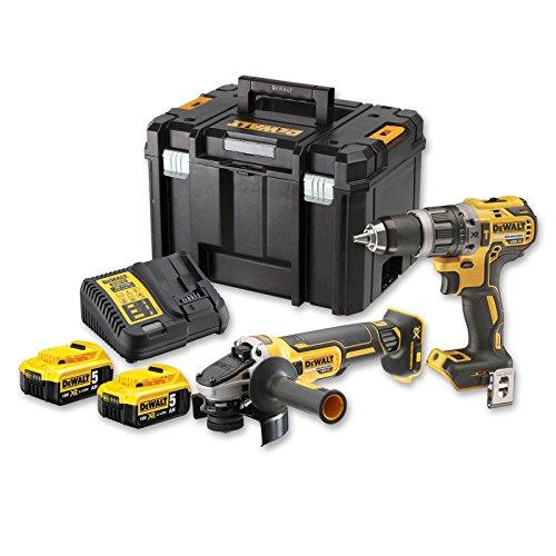 Verktøysett DeWalt DCK2080P2T-QW (DCD796 + DCG405); 18 V; 2x5,0 Ah batt.