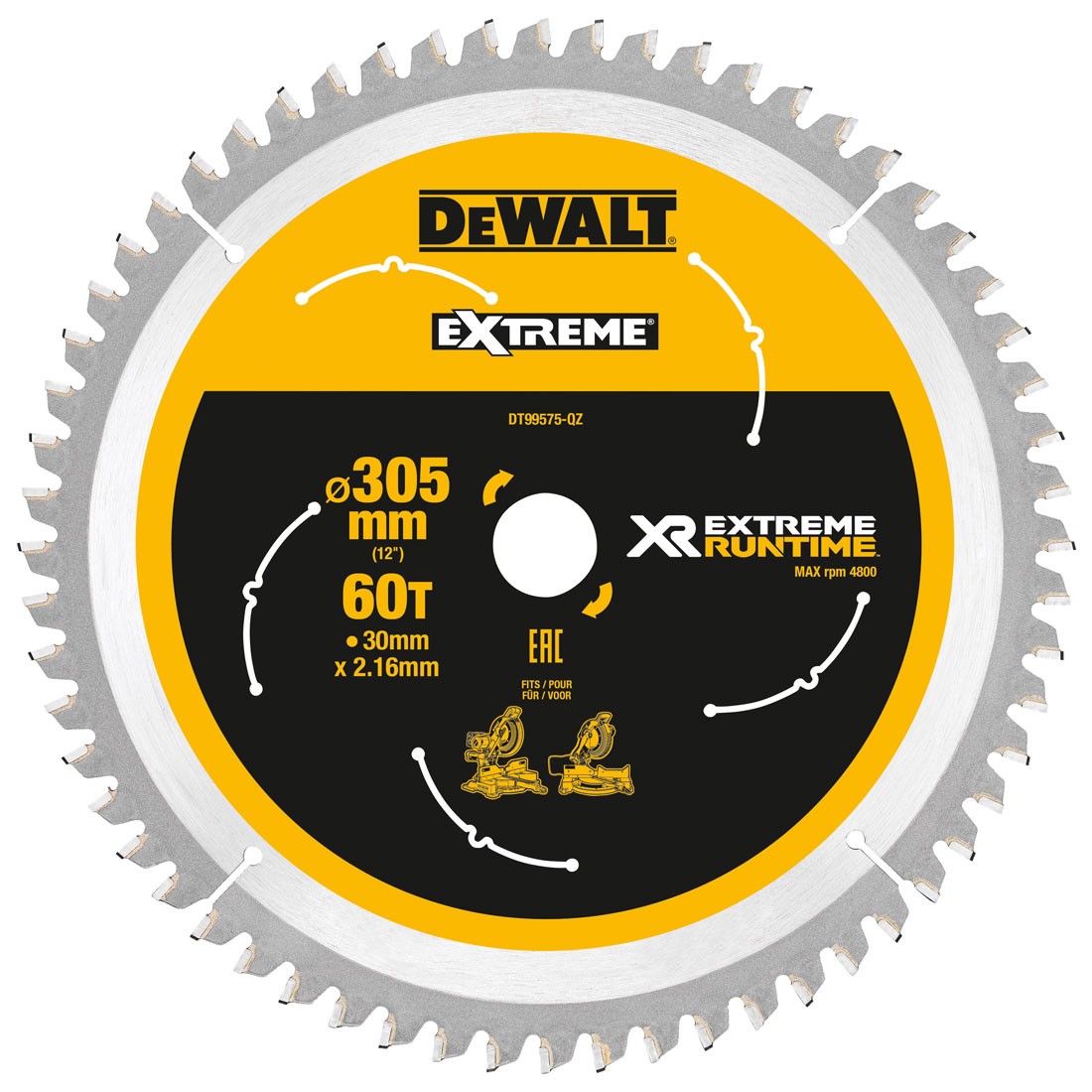 Sagblad for tre DeWalt DT99575-QZ; 305 mm; 7°