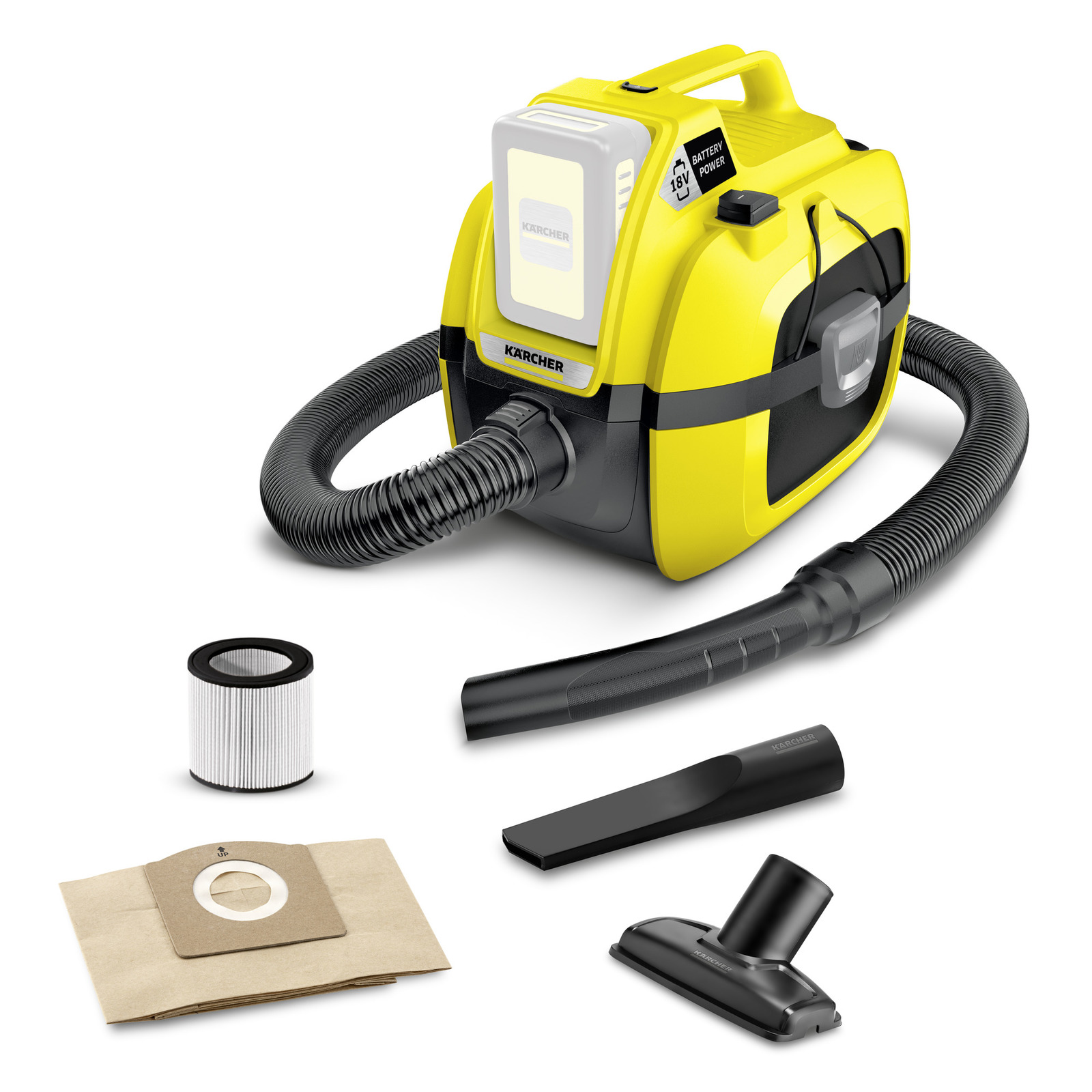 Tørr-våtstøvsuger Karcher WD 1; 18 V (uten batteri og lader)