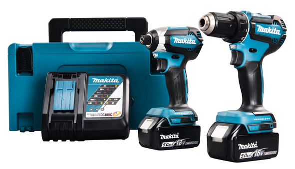 Verktøysett Makita DLX2289TJ (DDF485 + DTD153); 18 V; 2x5,0 Ah batt.