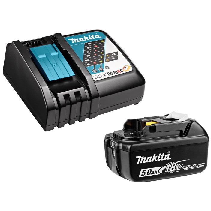 Batteri Makita 191B51-7; 18 V; 5,0 Ah + lader DC18RC