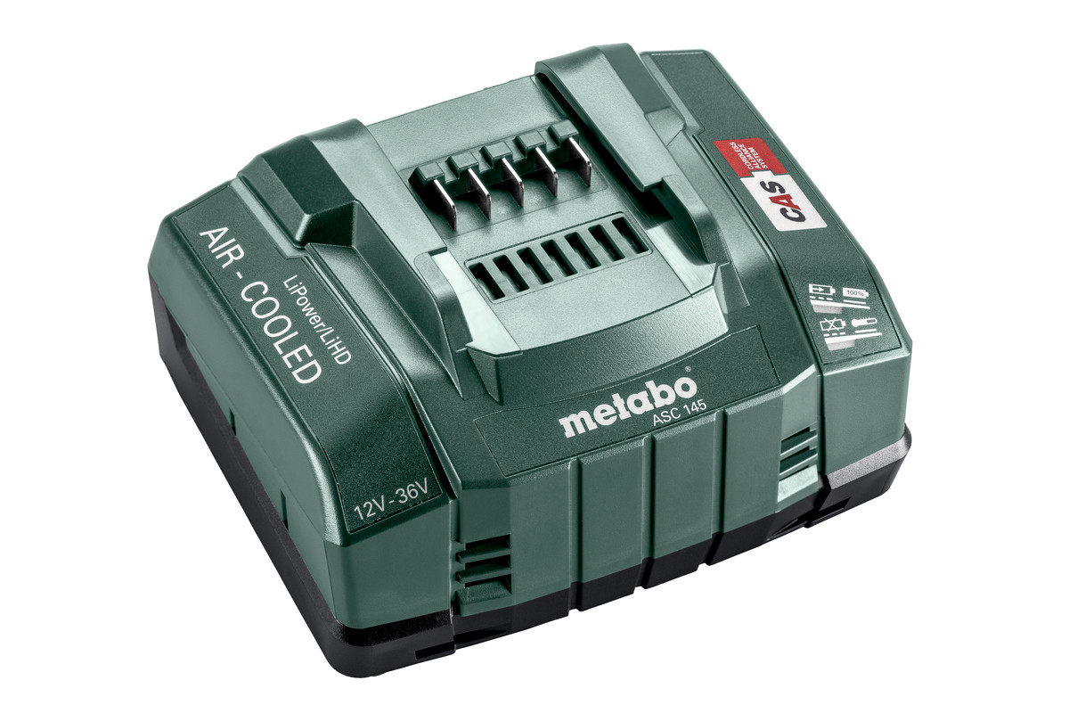 Batterilader med kort ladningstid Metabo Air Cooled ASC 145; 12-36 V