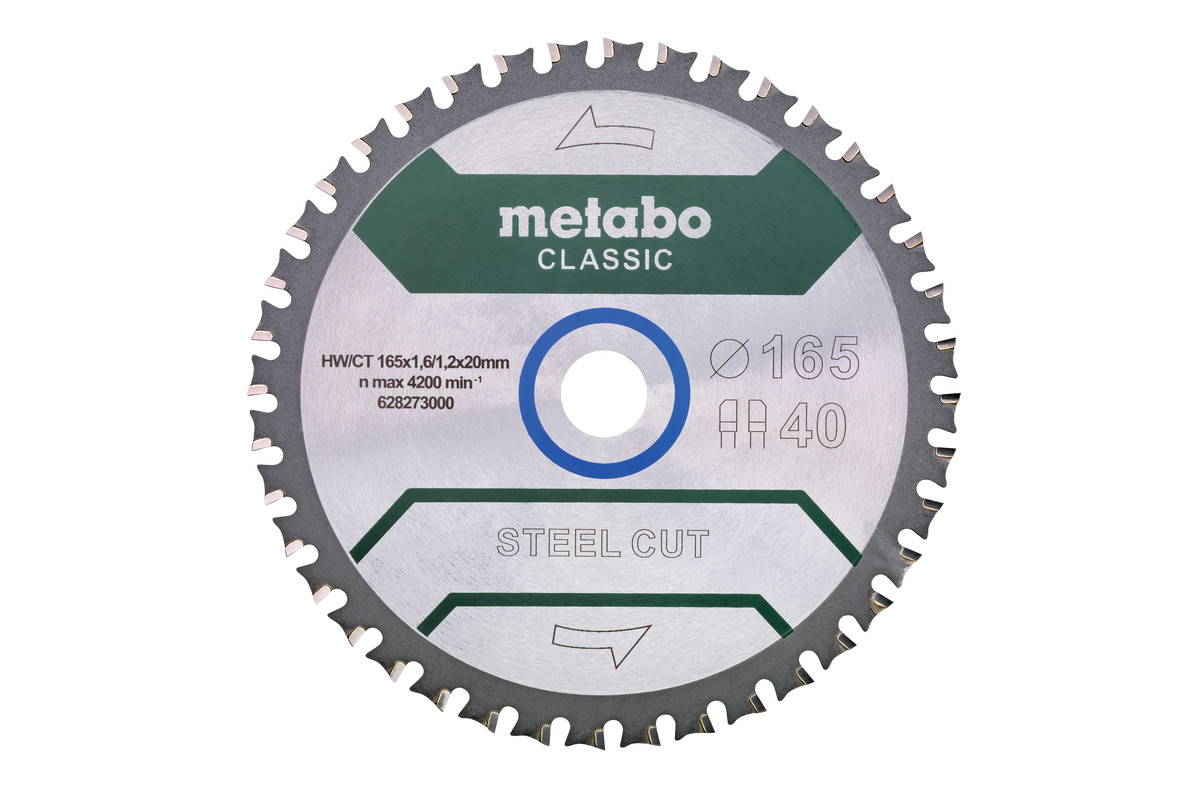 Kappeskive Metabo Classic; 165x20x1,6 mm; Z40; 4°