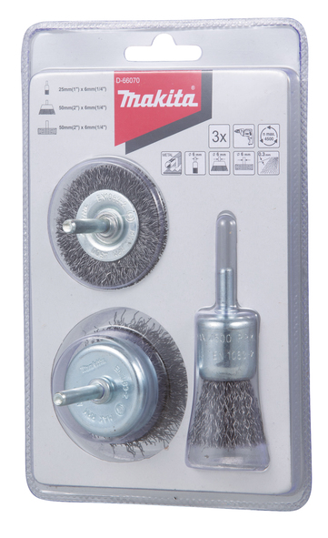 Stålbørste Makita D-66070; 3 stk