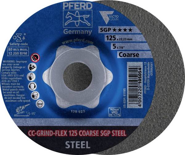 Slipeskive Pferd CC-Grind-Flex SGP-Steel Coarse; 125 mm