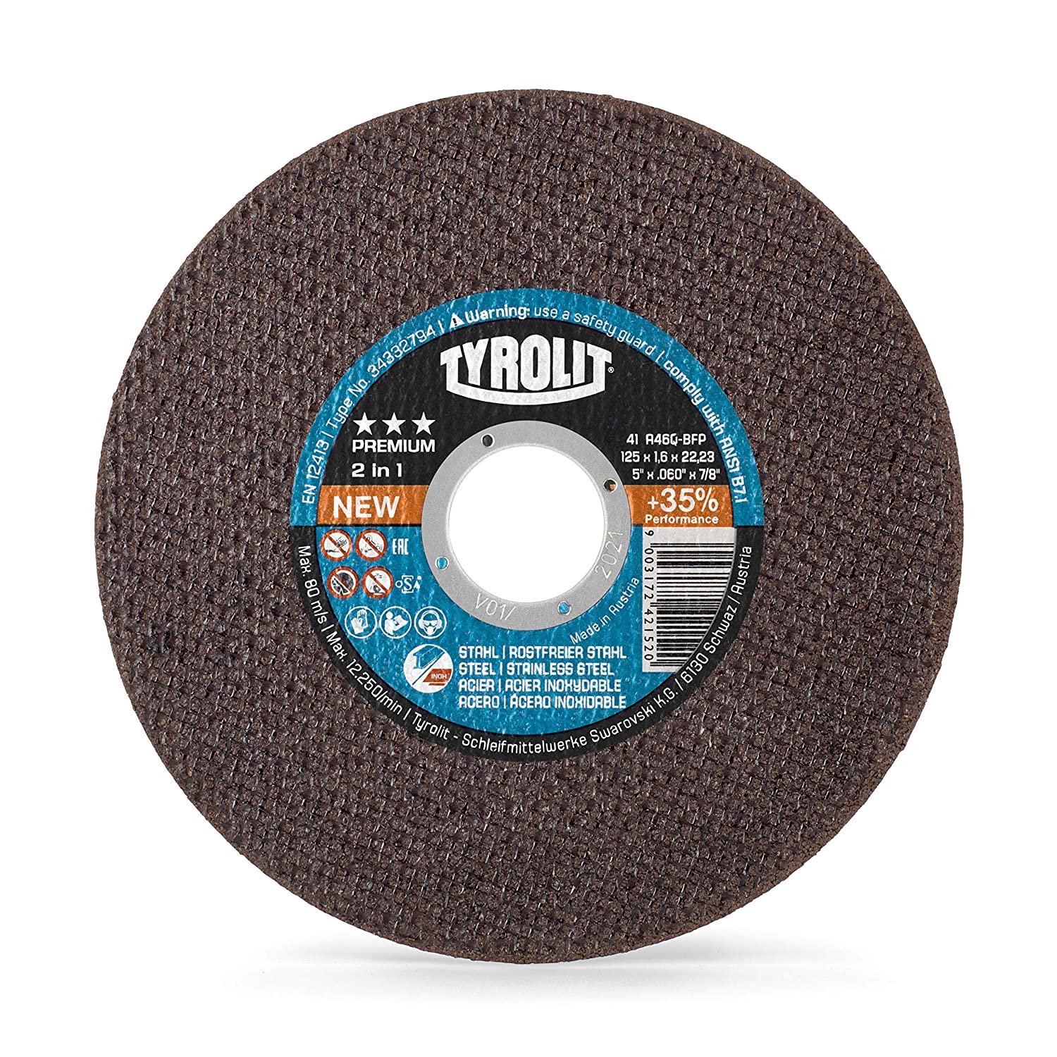 Abrasiv kappeskive Tyrolit Premium 2in1; 125x1,6 mm
