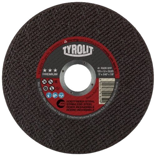 Abrasiv kappeskive Tyrolit Premium Inox; 125x1 mm