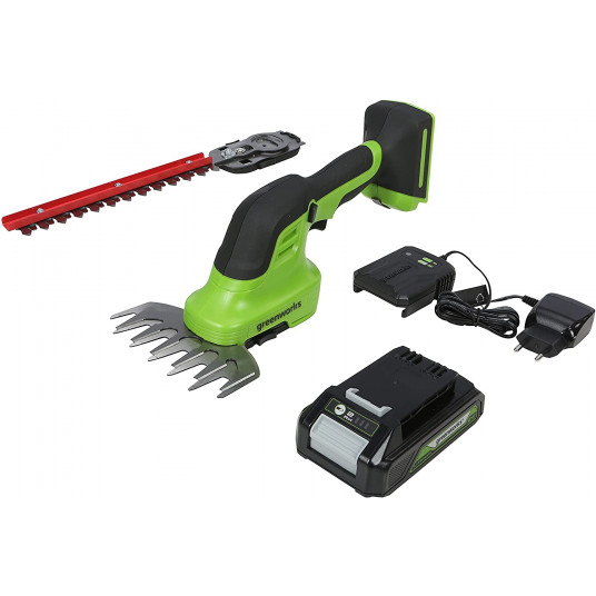 Hekk- og gressaks Greenworks G24SHTK2; 24 V; 1x2,0&nbsp;Ah batt.