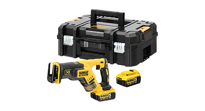 Batteridrevet tigersag DeWalt DCS367P2-QW; 18 V; 2x5,0 Ah batt.