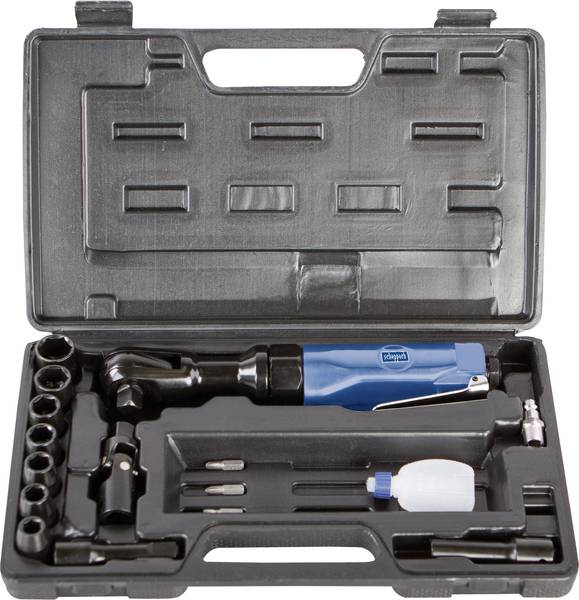 Trykkluftdrevet vinkelskrutrekker Scheppach 7906100718; 1/2'' + 7 pipesett