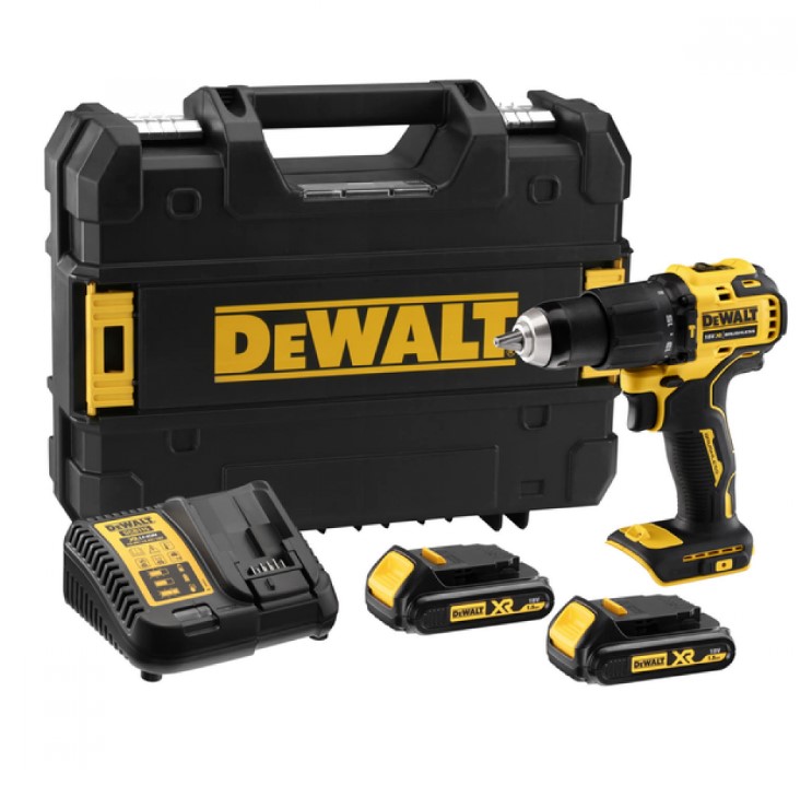 Skrutrekker/bor DeWalt DCD709L2T-QW; 18 V; 2x3,0 Ah batt.