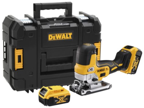 Batteridrevet stikksag DeWalt DCS335P2; 18 V; 2x5,0 Ah batt.