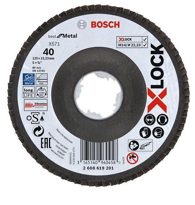 Lamellrondeller Bosch X-LOCK; 125 mm; K 40
