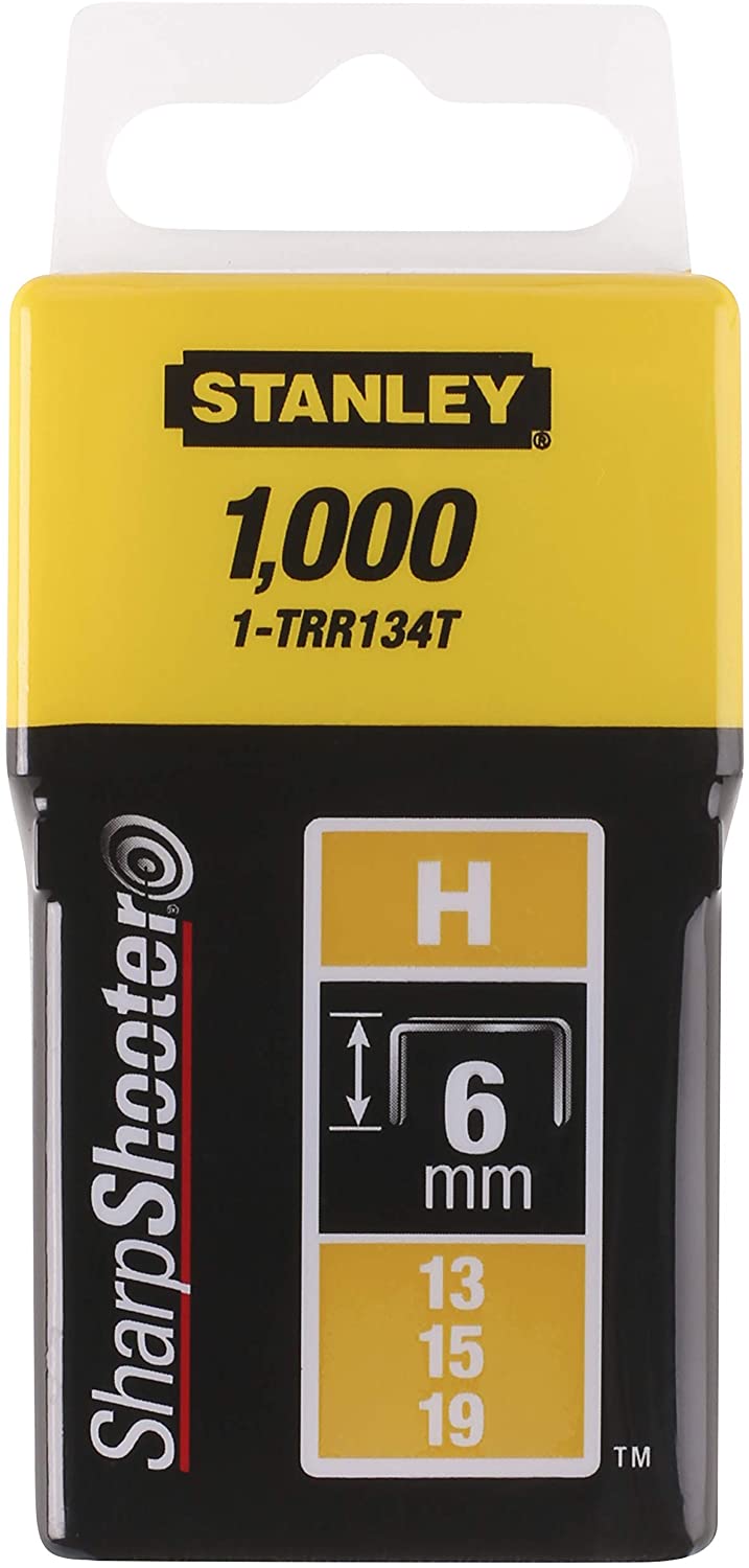 Stifter Stanley; 6 mm; 1000 stk; type H; galvanisert