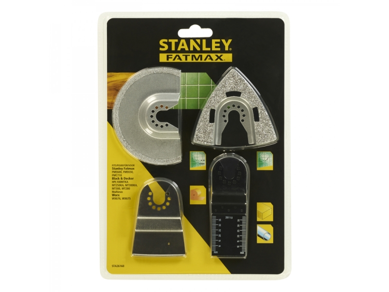 Tilbehørsett Stanley STA26160-XJ; 4 stk