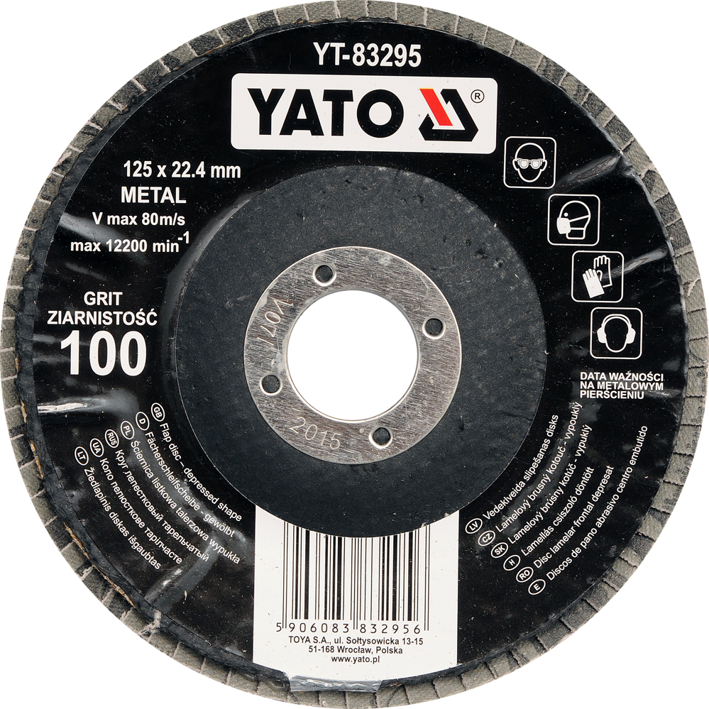 Lamellrondeller Yato YT-83296; P120; 125x22 mm
