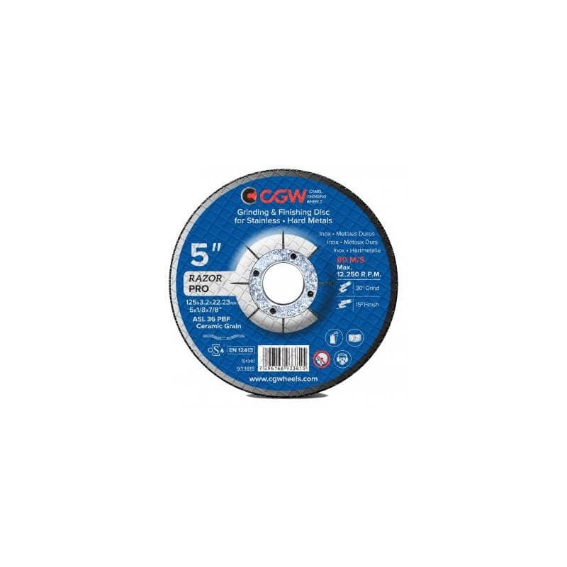 Navrondell for metall CGW Razor; 125x3,2x22,23 mm; ASL 36 TBF