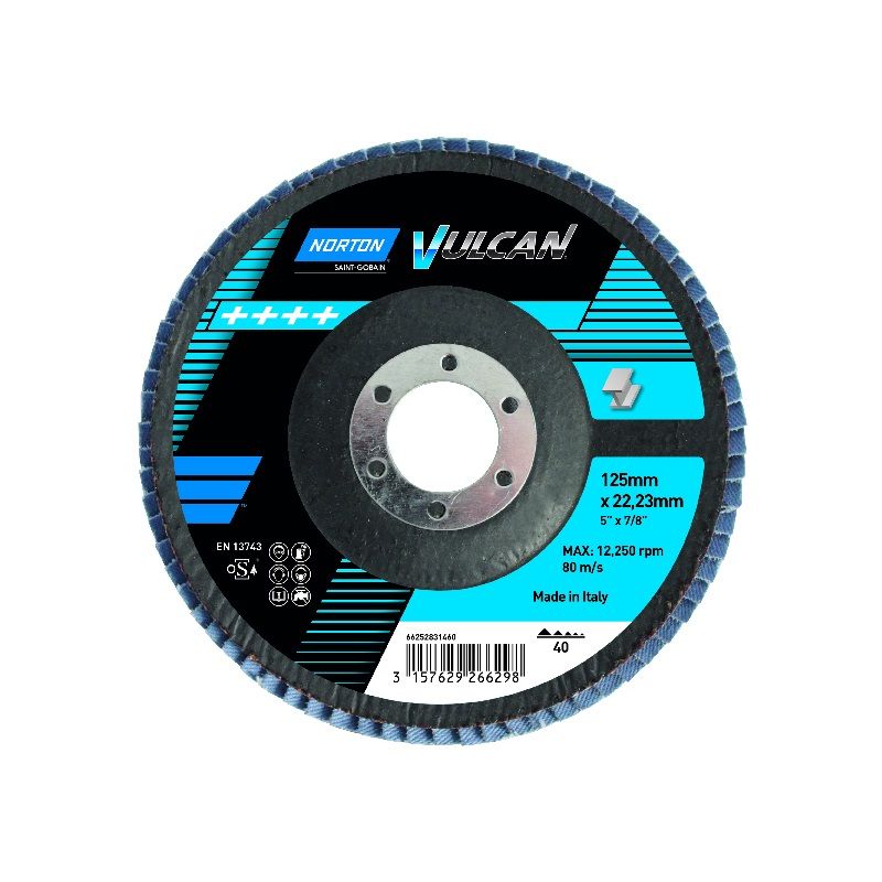 Lamellrondeller Norton Vulcan R842; 125x22 mm; P60