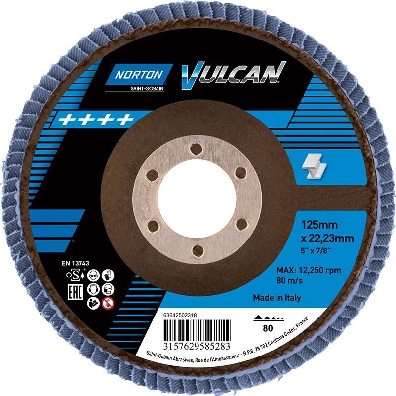 Lamellrondeller Norton Vulcan R842; 125x22 mm; P80