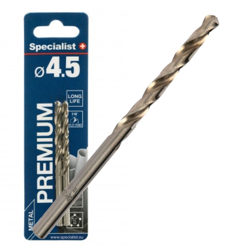 Bor for metall Specialist Premium; 4,5x80 mm; 2 stk
