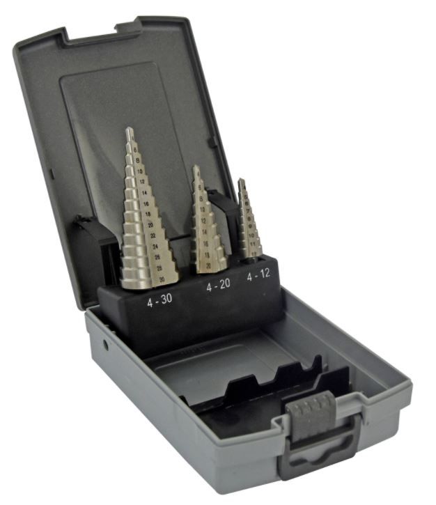 Etappebor Tivoly; 4-12mm/4-20mm/4-30mm; 3 stk
