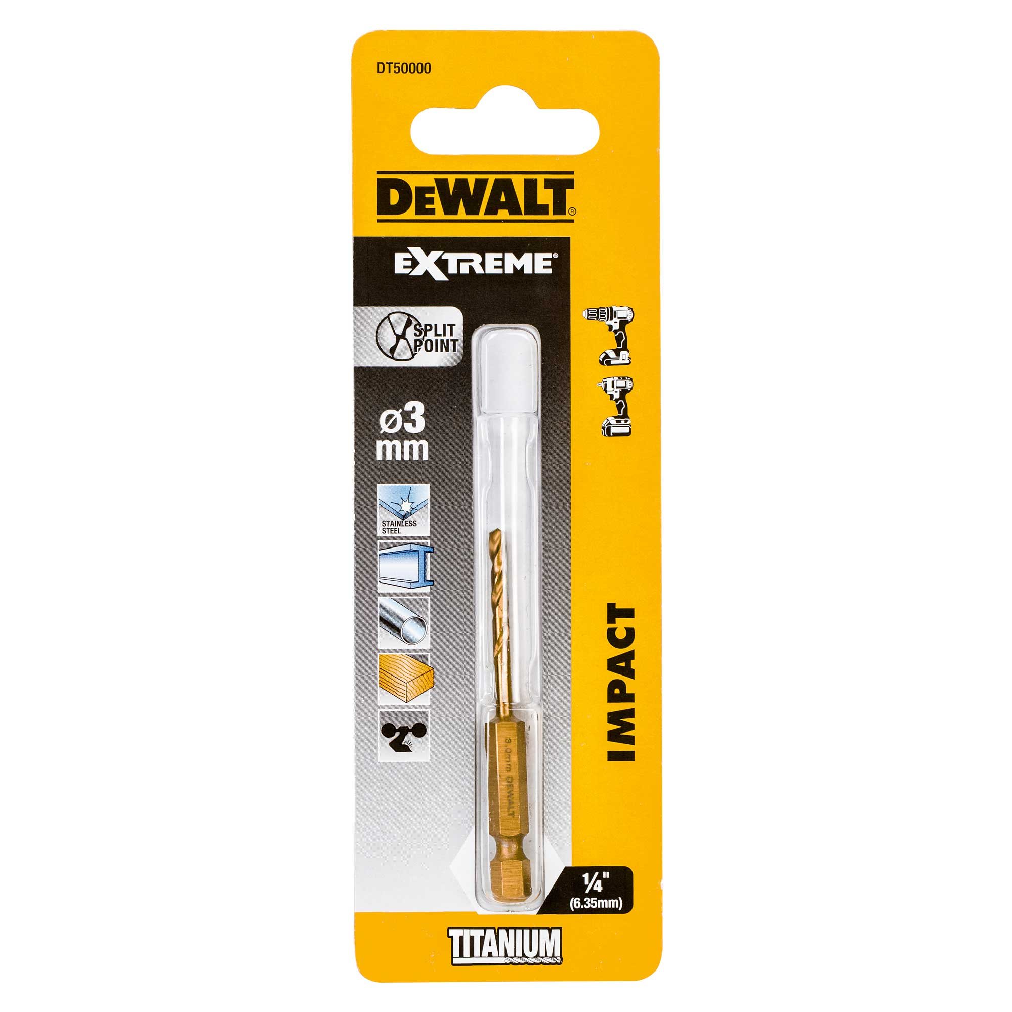 Bor for metall DeWalt Extreme DT50000-QZ; 3x26x64 mm; for slagdrill