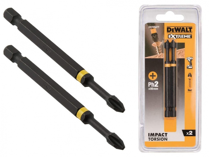 Impulssvingende dyse DeWalt Extreme DT70567T-QZ; PH2; 85 mm; 2 stk