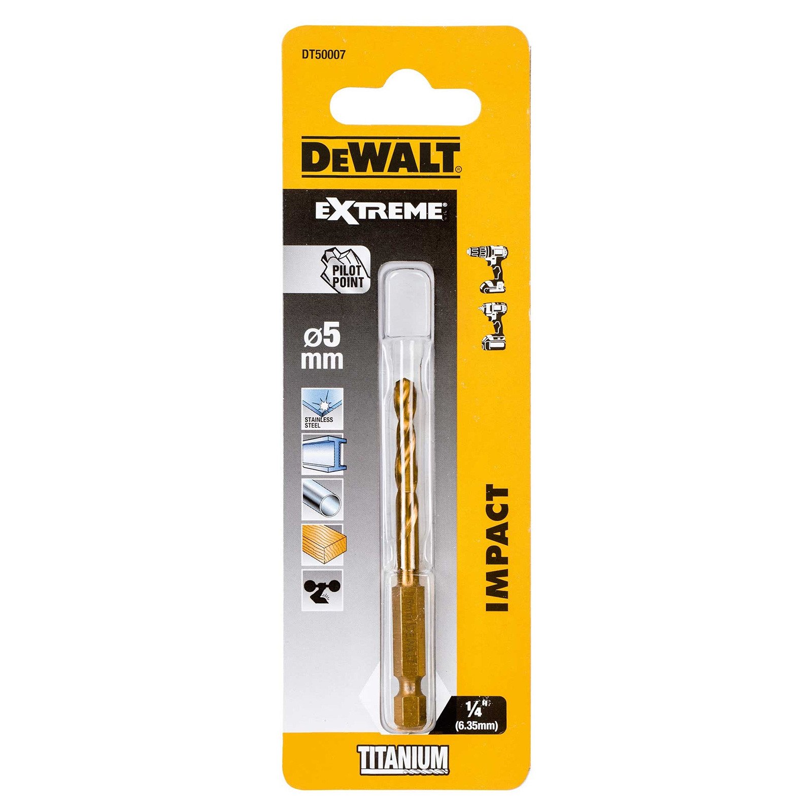 Bor for metall DeWalt Extreme DT50007-QZ; 5x33x78 mm; for slagdrill