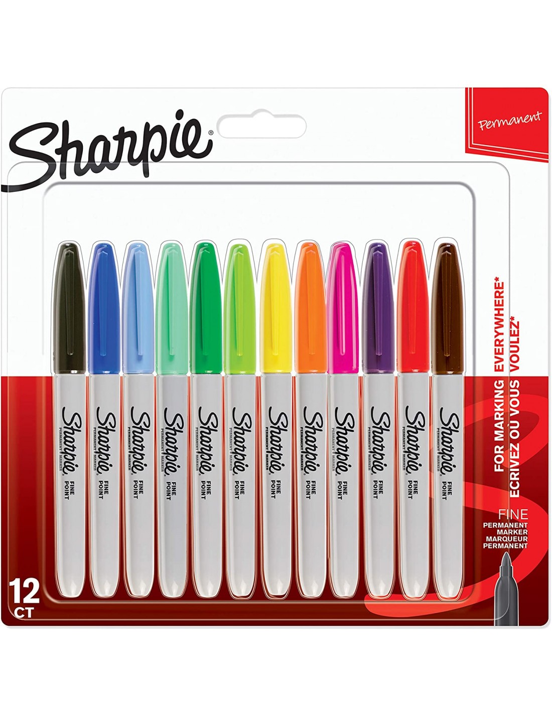 Merkpenner Sharpie Fine; 12 stk