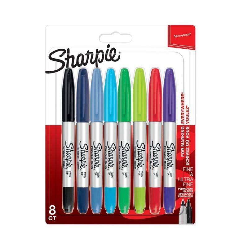 Merkpenner Sharpie Twin Tip; 8 stk