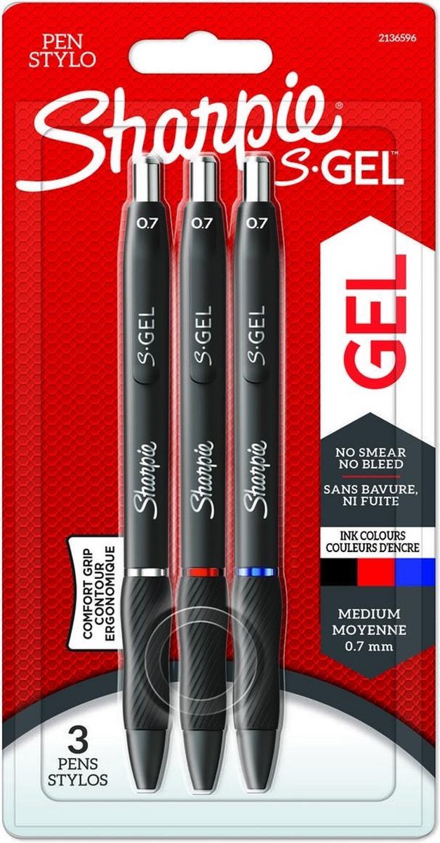 Merkpenner Sharpie S Gel; 3 stk