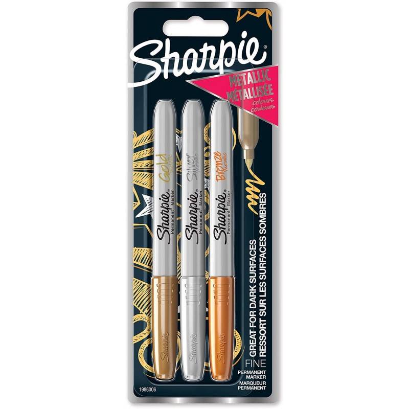 Merkpenner Sharpie Metalic Fine; 3 stk
