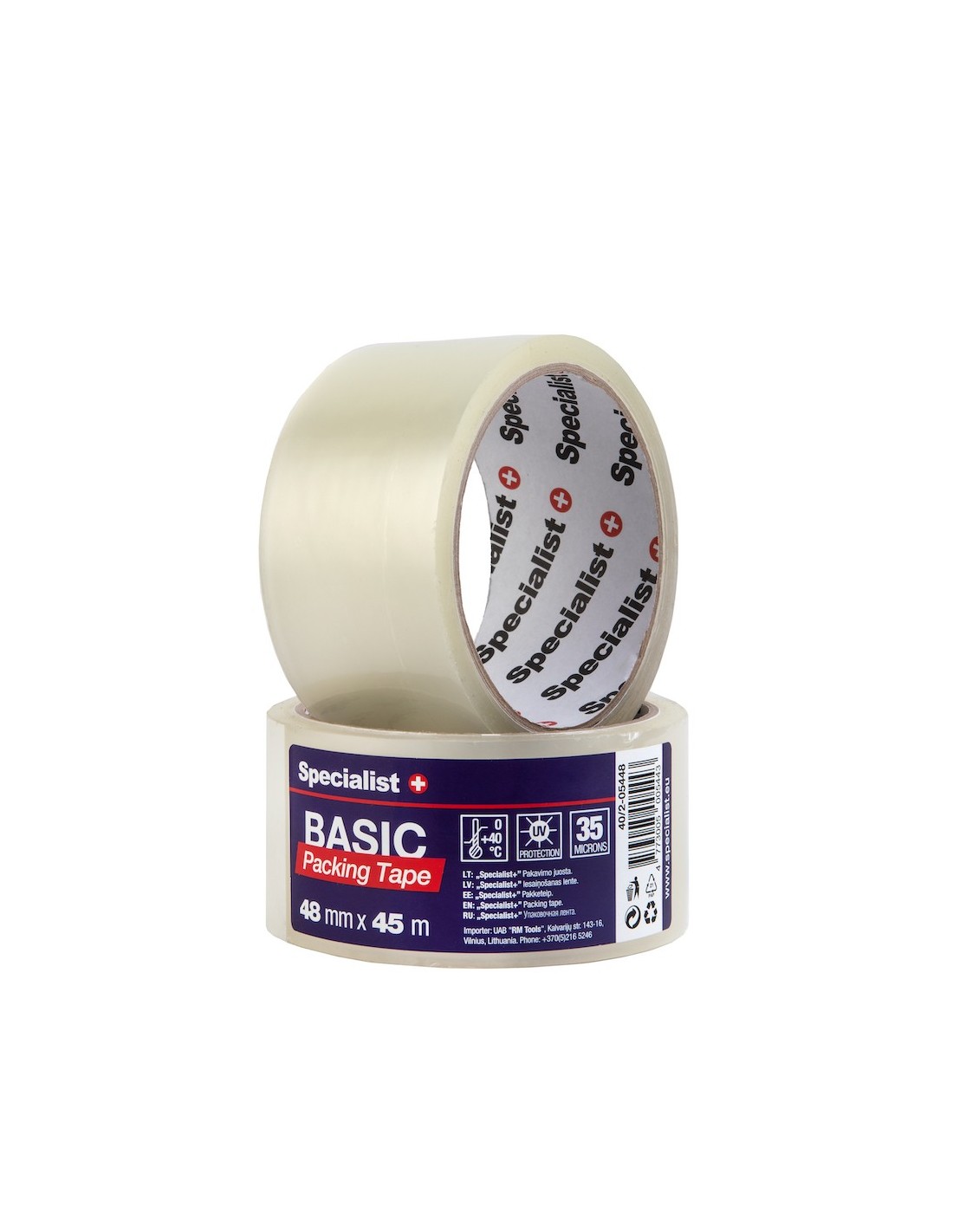 Pakke-teip Specialist TPGA-001T/CS; 48 mm; 45 m; gjennomsiktig