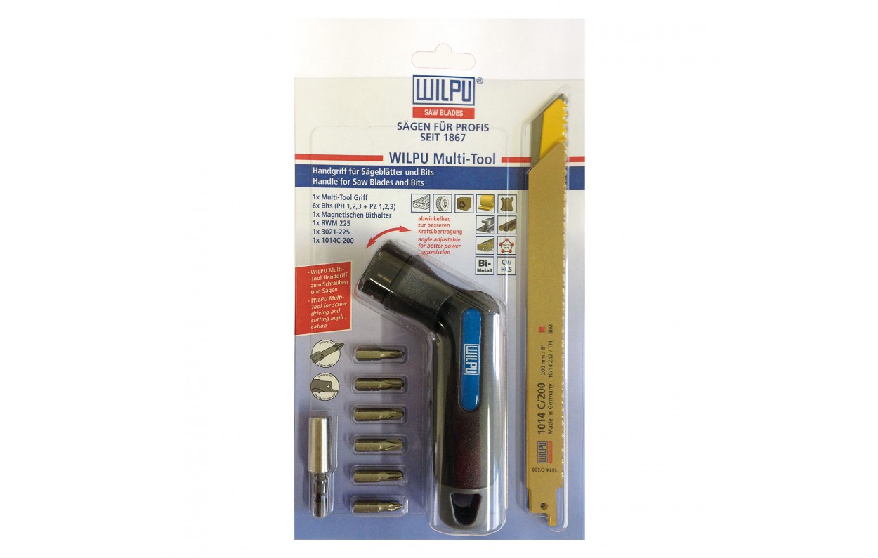 Bits og stikksagblad sett Wilpu No.1 Multi-Tool PH/PZ; 11 stk.; med håndtak
