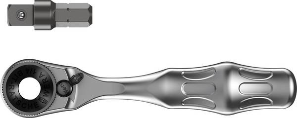Skralle Wera 8001 A Zyklop mini; 1/4''; 87 mm; med adapter