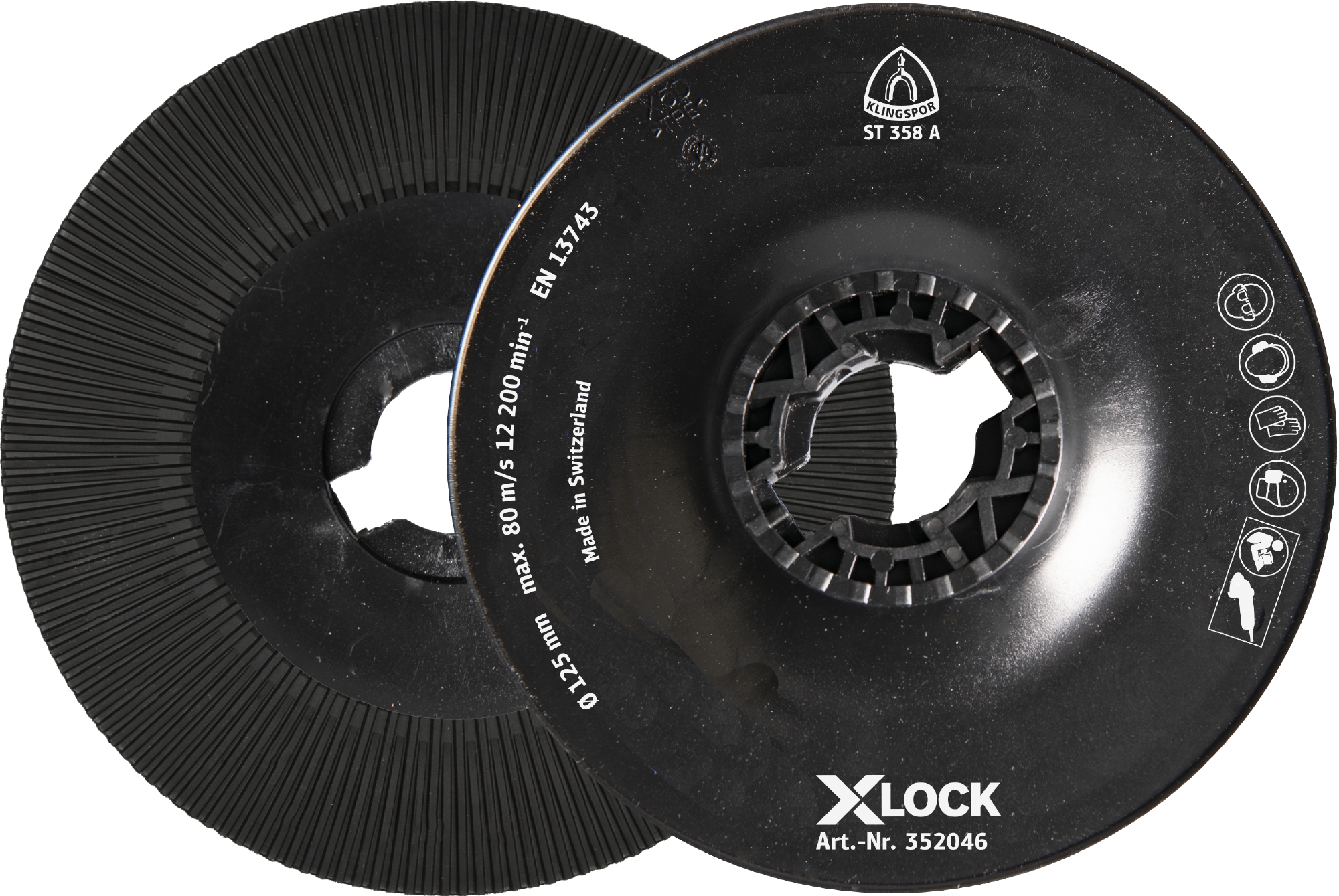 Slipeplate Klingspor ST 358 A; 125 mm; X-LOCK