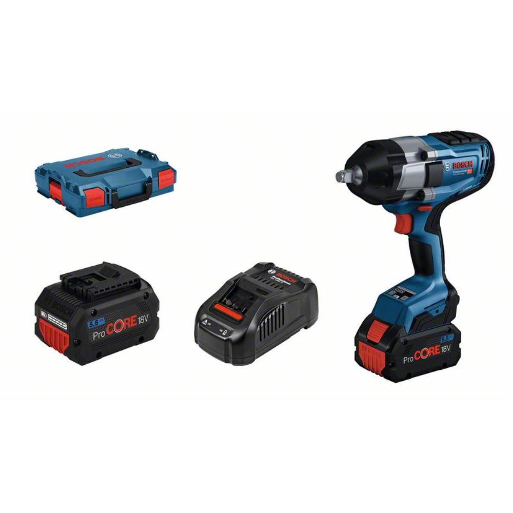 Slagmuttertrekker Bosch GDS 18V-1000 BITURBO; 18 V; 2x5,5 Ah batt.