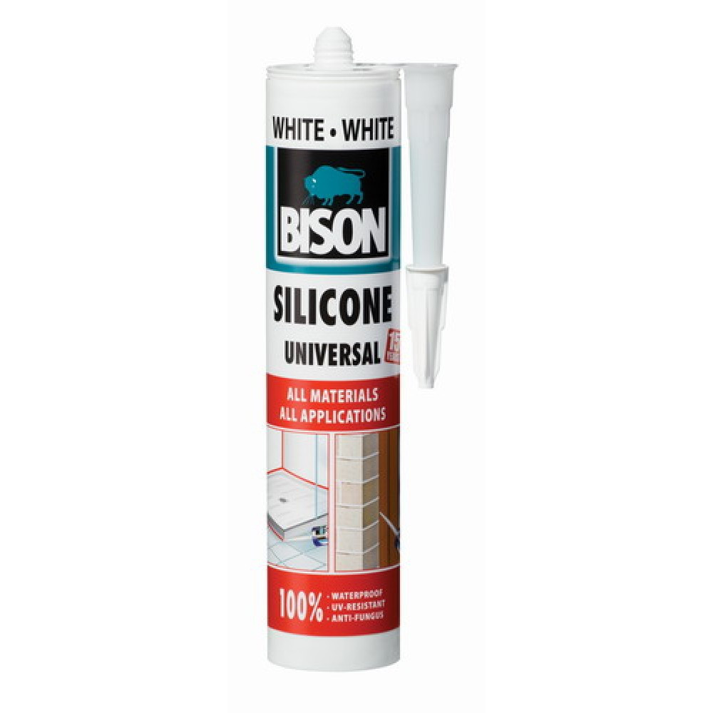 Universal tetningsmiddel Bison 1591312; 280 ml; hvit