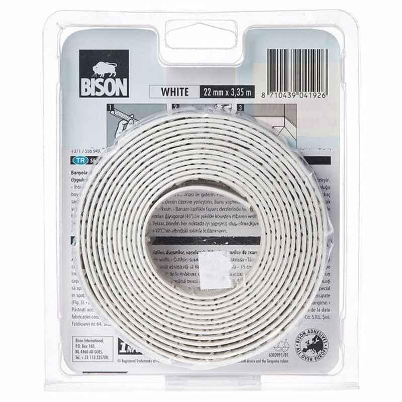Isoleringstape Bison 6302091; 22 mm; 3,35 m; hvit