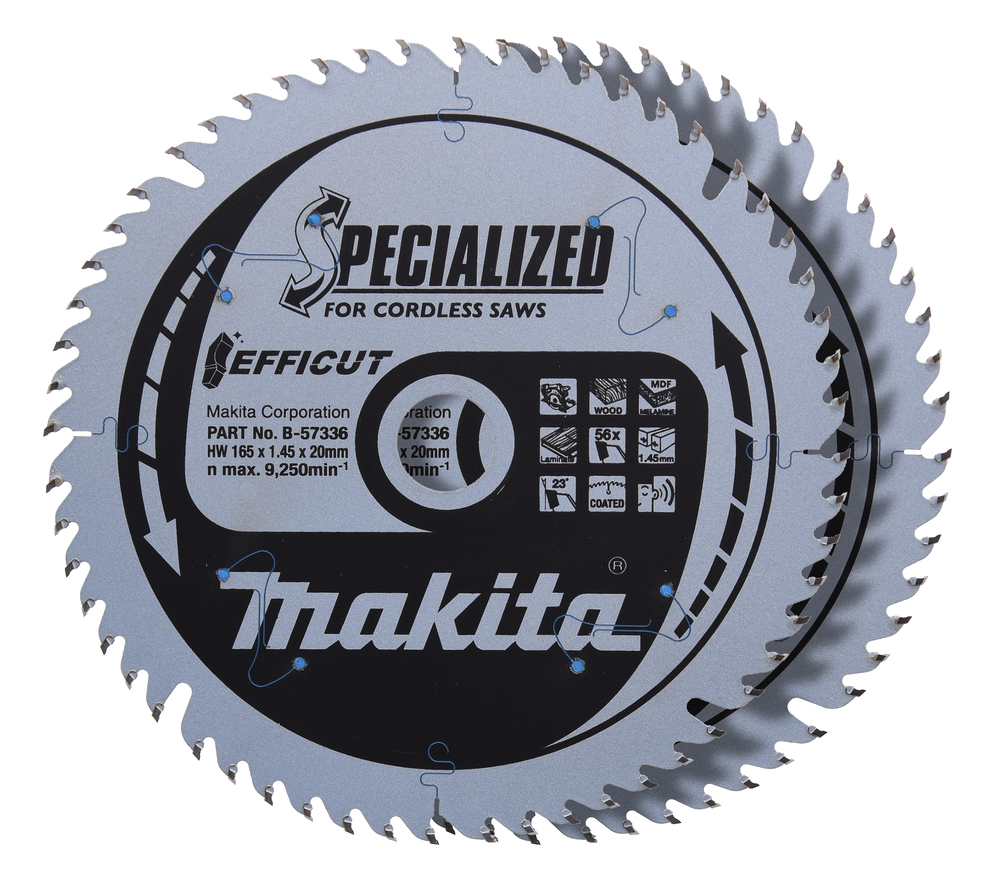 Kappeskive Makita B-57336-2; 165x1,45x20 mm; Z56; 23°; 2 stk