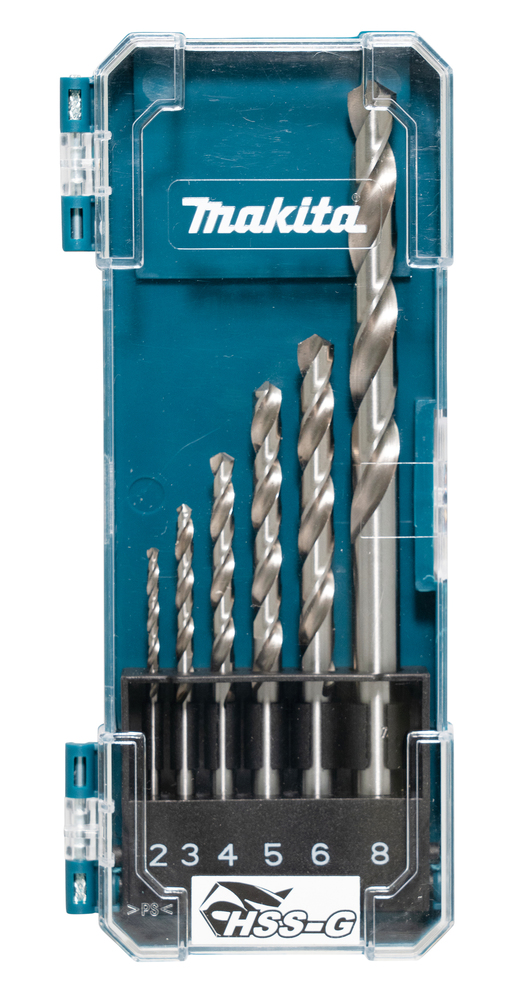 Borsett for metall Makita D-75742; HSS-G; 2-8 mm; 6 stk