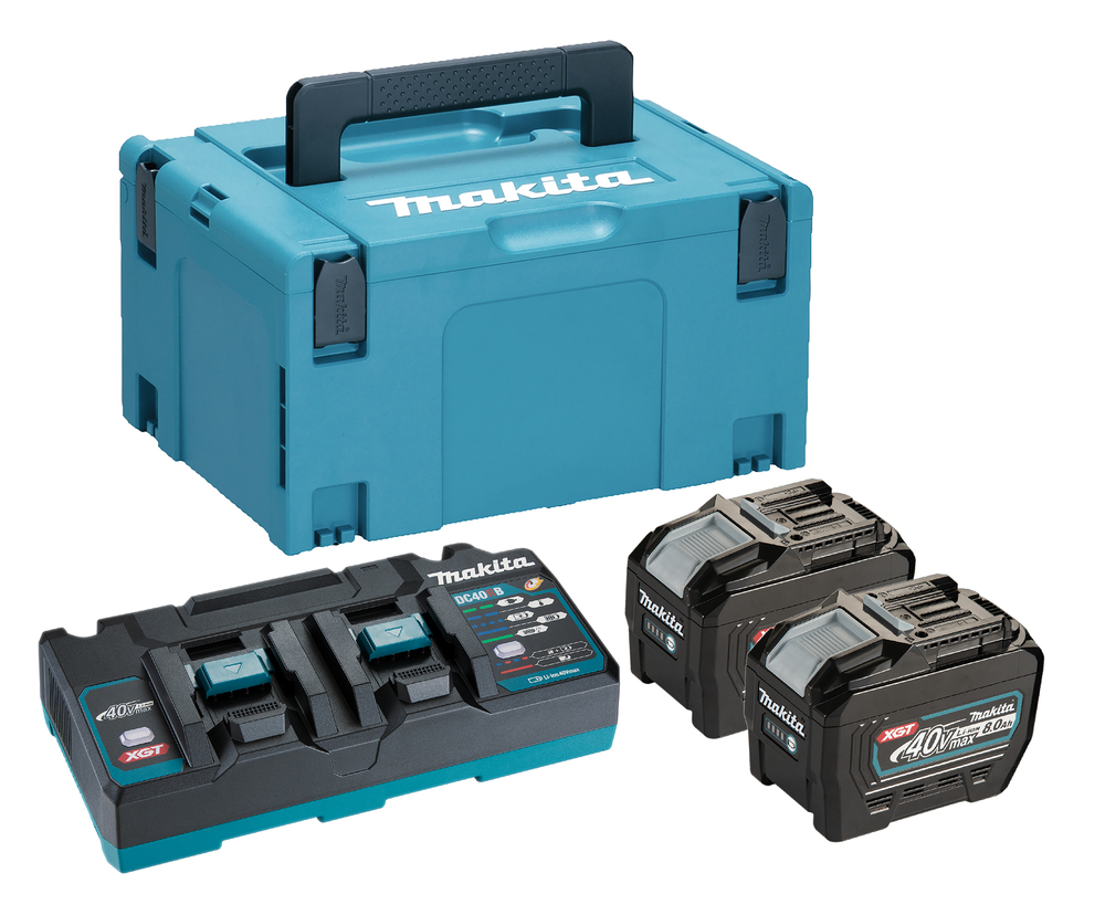Tilbehørsett Makita 191Y97-1; 40 V; 2x8,0 Ah batt.