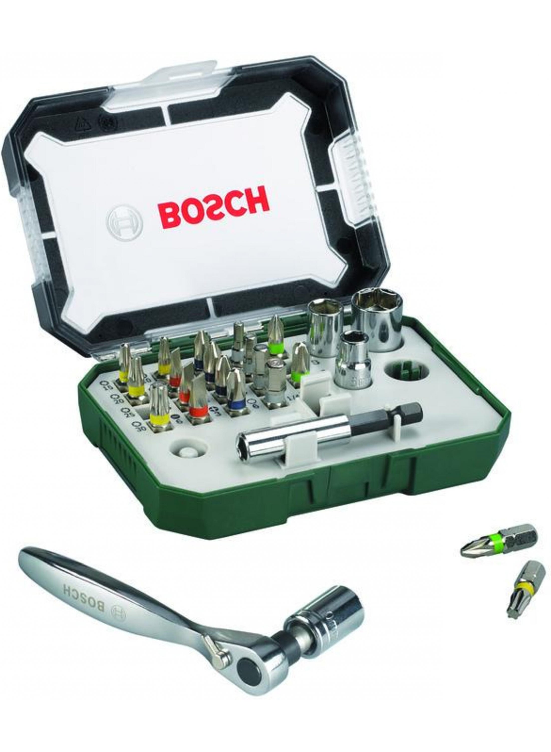 Stikkontakt og bitsett Bosch 2607017563; 26 stk