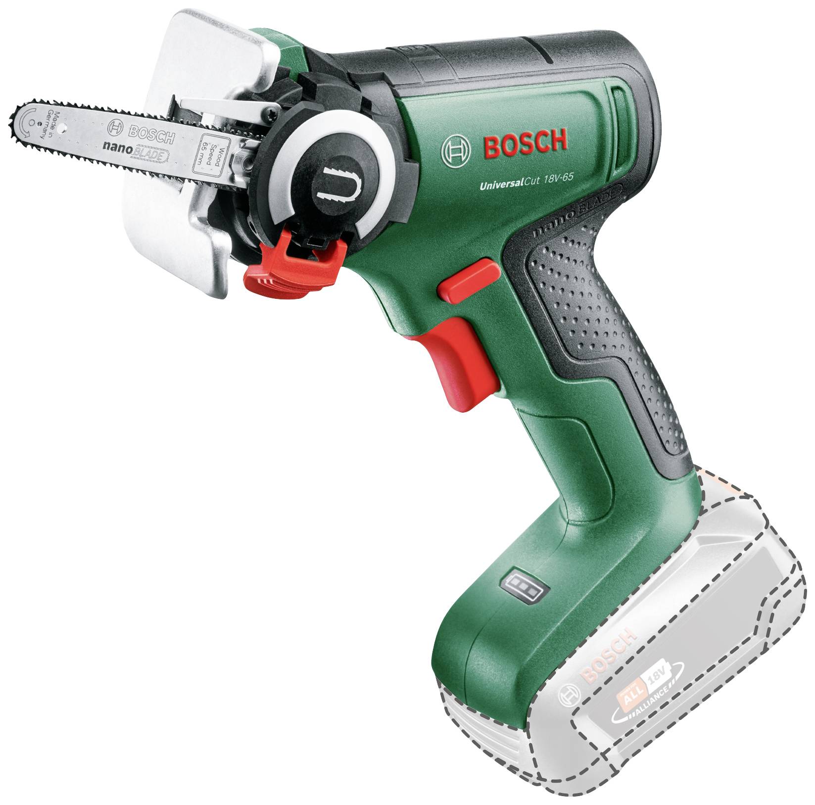 Motorsag Bosch UniversalCut 18V-65; 18 V; 6,5 cm sverd (uten batteri og lader)