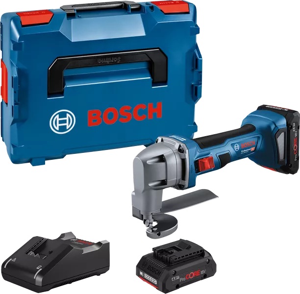 Batteridrevet platesaks Bosch GSC 18V-16 E; 18 V; 2x4,0 Ah batt.